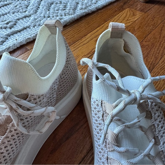 J Slides NYC white/nude Duchess lace-up knitted sneakers - Picture 10 of 14
